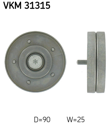 Deflection/Guide Pulley, V-ribbed belt - VKM 31315 SKF